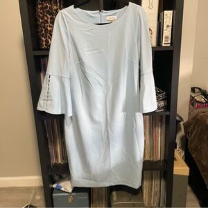 Calvin Klein Bell Sleeve Sheath Midi Dress